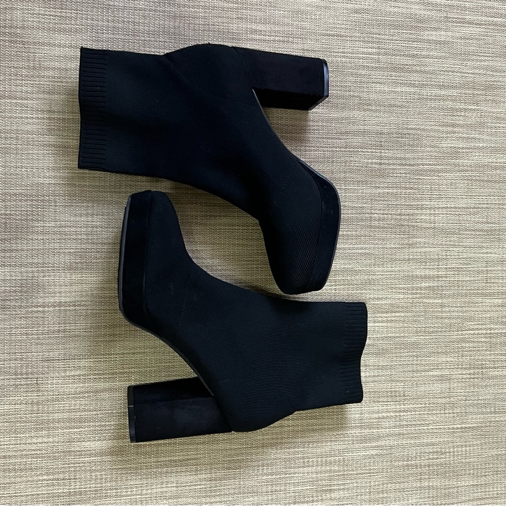 MIA Kaya Black Platform Sock Booties Women's Black Size 8.5 - Picture 6 of 13